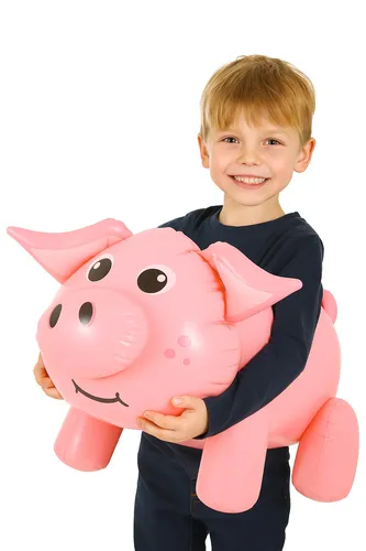 Aufblasbarer Pink Pig 55cm Schwein Bauernhof Party Neuheit Toy Henne Nacht Stag