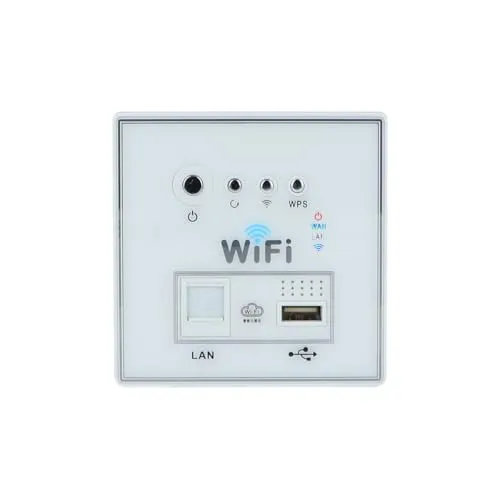WLAN Repeater 3G mit LAN und USB Ladegerät, WPS Taste, Unterputz Wand Einbau, WiFi Signalverstärker, AC 110-240V, WLAN Reichweite erweitern, 5V 1,5A USB Ladebuchse, Smart Home kompatibel (Weiß)
