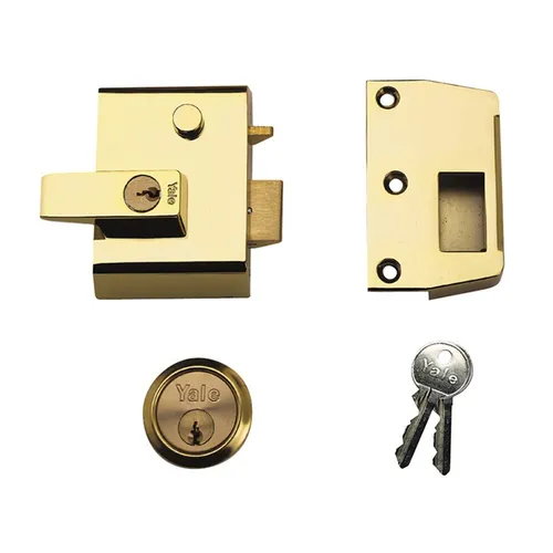 Yale Locks P2 Doppel Sicherheit Nightlatch 40mm Dornmaß Brasslux Lack Visi Yalp