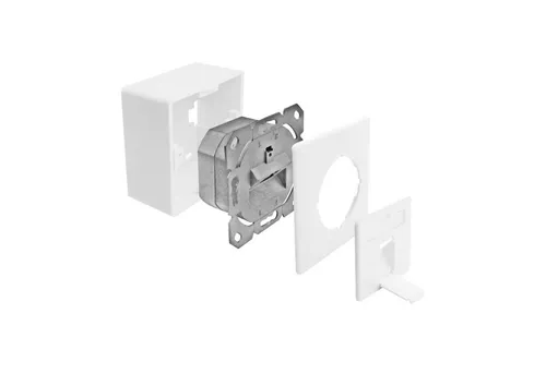 ProfiPatch ProfiPatch Netzwerkdose Cat.6A 500MHz 1-Port Kombidose [Auf+Unterputz] Netzwerk-Adapter