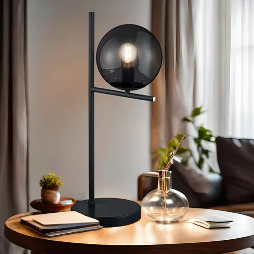 Tischlampe rauch Nachttisch Lampe von ETC Shop