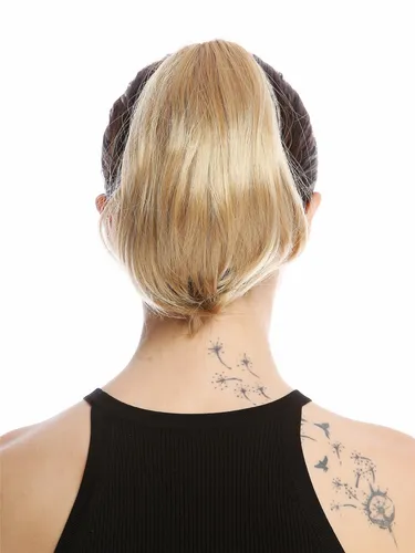 Haarteil Zopf Pferdeschwanz Butterfly-Klammer kurz glatt Goldblond 20cm N869-V