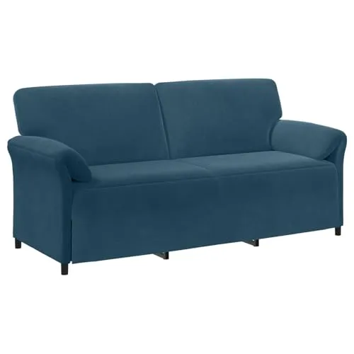 vidaXL 3-Sitzer-Sofa Blau 198 x 83 x 95 cm - Erlebe modernen Komfort mit unserem eleganten 3-Sitzer-Sofa in Blau. Der samtige Bezug und der stabile Metallrahmen sorgen für eine einladende Atmosphäre und lange Haltbarkeit. Ideal für dein Wohnzimmer!