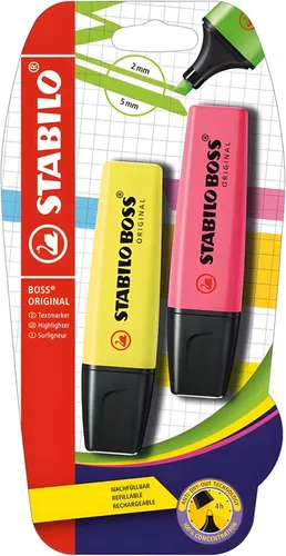 STABILO Marker STABILO BOSS ORIGINAL 2er Blister gelb pink