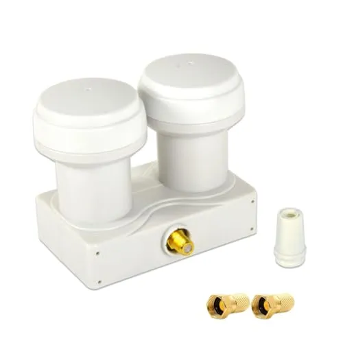 Premium X Monoblock 6° Single LNB 0,1dB Astra 19,2° Hotbird 13° für 80-85cm Schüssel 1x Gummitülle 2X F-Stecker