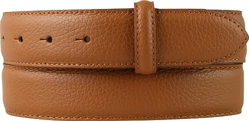 BELTINGER Gürtel mit Pigmentprägung und Steppnaht ohne Schnalle 3,5cm | Modischer Ledergürtel für H-Schnalle 35mm Damen Herren | Jeans-Gürtel 3.5cm | Tabac 105cm