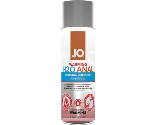 System Jo Analgleitgel H2O Anal Warming, Flasche mit 60ml, 1-tlg., wasserbasiertes Gleitgel für Analverkehr, mit Wärme-Effekt