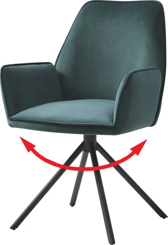 MCW Esszimmerstuhl MCW-G67, Modern und Drehbar - Eleganter Polsterstuhl mit hochwertiger Samtoberfläche, 90° drehbar in beide Richtungen, ideal für stilvolle Essbereiche.