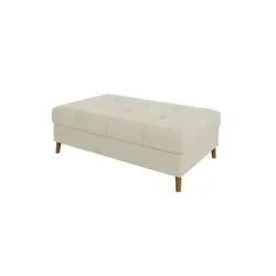 S-Style Möbel Polsterhocker Zara - Skandinavischer Polsterhocker aus hochwertigem Cord-Stoff mit braunen Holzfüßen, ideal als zusätzliche Sitzgelegenheit oder Schlaffunktion für Gäste.