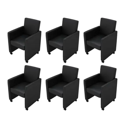 vidaXL Esszimmerstühle 6 Stk. Schwarz Kunstleder in schwarz von vidaXL