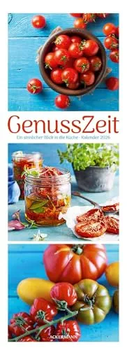 GenussZeit Triplet-Kalender 2026 - Food-Fotografie: Farbintensiver Küchen-Kalender im schlanken Hochformat (24x66 cm) für einen sinnlichen Blick in die Welt der Kulinarik.