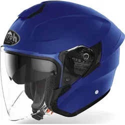Airoh H.20 Jethelm blau, M - Motorradhelm mit klarem Visier und integriertem, dunkel getöntem Sonnenvisier. Hypoallergenes Innenfutter und verstellbare Belüftung sorgen für hohen Tragekomfort.