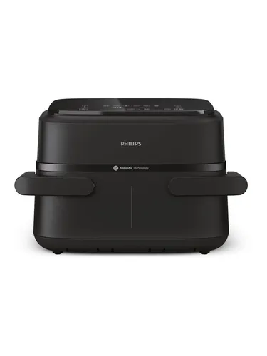 PHILIPS NA150/00 Airfryer 1000 Series 7.1L - Heißluftfritteuse mit flexiblem Korb für bis zu 900 g Pommes. Schnelles, gesundes Kochen dank Rapid Air Technologie und integrierter Timer-Funktion – ideal für große Familien!