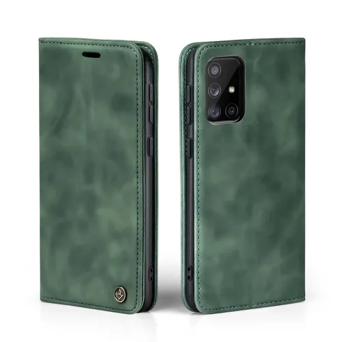 Handy Hülle für Samsung Galaxy A71 Klapp Magnet Smartphone Cover Case Grün
