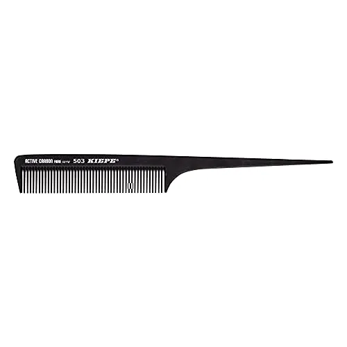 Kiepe Active Carbon Fibre Haarkamm – Professioneller Friseurkamm für Damen & Herren – Hitzebeständig bis 230°C – Antistatisch – Leicht & Stabil – Schwarz