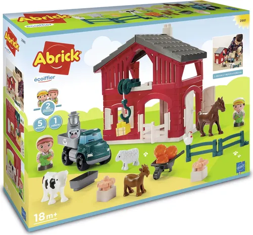 Ecoiffier Bausteine Abrick Bauernhof mit Figuren und Tieren
