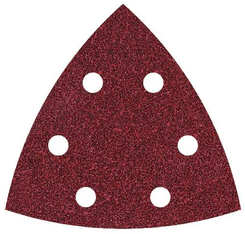 Wolfcraft 1853000 Deltaschleifpapier mit Klett, gelocht Körnung (num) 120 Eckmaß 95mm 5St.
