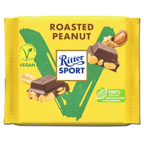  Ritter Sport Vegan Roasted Peanut, Schokolade, 100g Tafel 26,30€/1kg