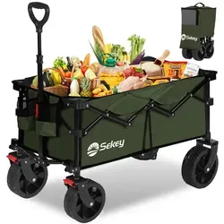 Sekey XXL Bollerwagen Faltbar mit Bremsen 150L