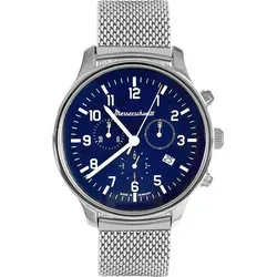Messerschmitt ME42CH-M Herren-Fliegeruhr Chronograph - Blau - Elegante Fliegeruhr mit Schweizer Ronda Chronographenwerk. Robustes Edelstahlgehäuse, klare Ablesbarkeit dank Superluminova-Zeiger und Datumsanzeige. Wasserdicht bis 5 bar, ideal für den täglichen Einsatz.