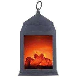 etc-shop Dekolicht, LED-Leuchtmittel fest verbaut, Warmweiß, Tischlampe Wohnzimmerleuchte Tischkamin LED Dekolampe schwarz 3000K schwarz