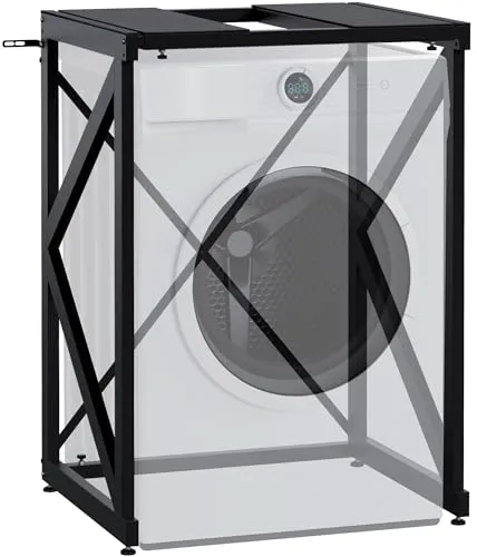 CLP Waschmaschinenregal Caleb aus Stahl in schwarz von CLP