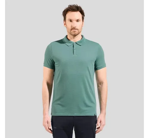 ODLO Herren Polo ASCENT NATURAL - Poloshirts aus Naturfasern, hergestellt in Europa, mit schnelltrocknendem Material und zusätzlicher Belüftung für heiße Tage.