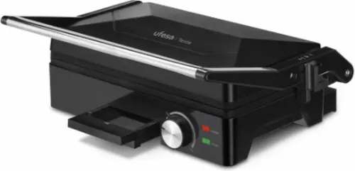 Ufesa Teide Tischgrill Elektrisch - 1600W Elektrogrill für Balkon und Indoor, 180° Öffnung, antihaftbeschichtet und leicht zu reinigen