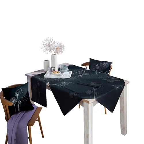 Erwin Müller Kissenhülle Pusteblume schwarz-weiß Größe 40x40 cm