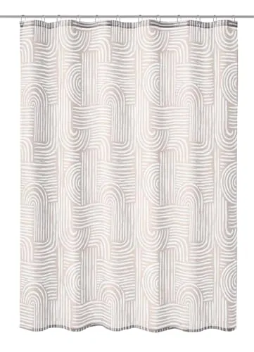 Kleine Wolke Duschvorhang Linja 180 cm – Modernes Design - Der stilvolle PEVA Duschvorhang Linja mit grafischem Muster sorgt für Lichtdurchlässigkeit und Spritzschutz. Mit 180 cm Breite und 200 cm Höhe, PVC-frei und OEKO-TEX zertifiziert. Einfach aufzuhängen dank verstärkter Lochleiste.