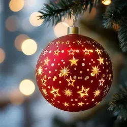 Glas Weihnachtskugel rot mit 10 LED - 12 cm, elegante Deko Kugel für festliche Beleuchtung - Weihnachtsbaumschmuck: Diese 12 cm große rote Glas Weihnachtskugel mit 10 warmweißen LEDs sorgt für zauberhafte Atmosphäre. Ideal für Fenster oder stille Ecken, batteriebetrieben und perfekt für den Innenraum.