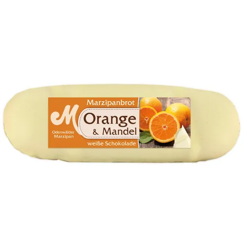Odenwälder Marzipan Brot Orangen mit köstlich weißer Schokolade 100g