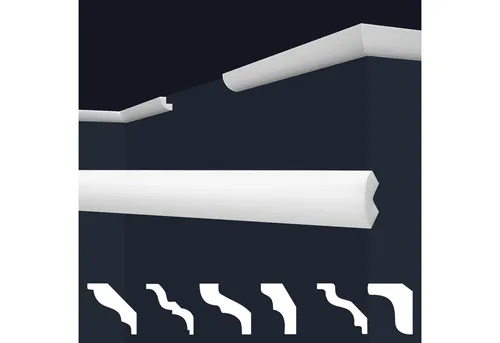 marbet design Stuckleiste E-1, 40 Meter - Elegante Deckenleisten aus XPS Styropor - Deckenleisten aus hochwertigem XPS Styropor für zeitlose Eleganz in Ihrem Zuhause. Leicht zu montieren und feuchtigkeitsbeständig, ideal für jedes Raumambiente.