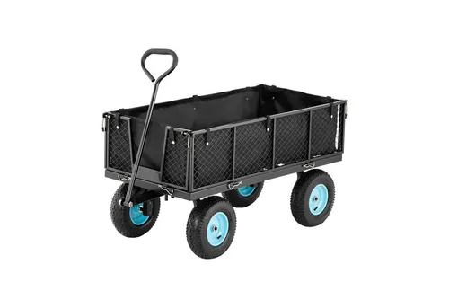 hillvert HT-Twin 550 Faltbollerwagen - Bollerwagen mit hoher Tragfähigkeit bis 550 kg, faltbar für einfachen Transport und Stauraum, ausgestattet mit Gummirädern und gepolstertem Griff für maximalen Komfort.