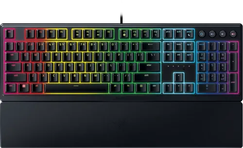 Razer Ornata V3 - Flache Mecha-Membran-Gaming Tastatur - Gaming-Tastatur mit ergonomischen flachen Tasten für längeren Komfort, Razer Mecha-Membran-Switches für präzise Tastenanschläge und anpassbarer RGB-Beleuchtung.