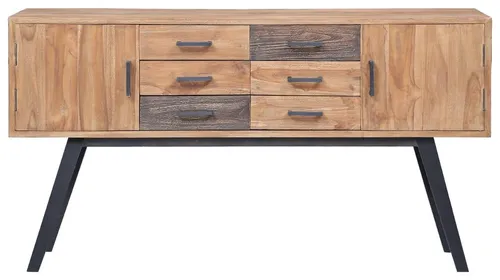 vidaXL Beistellschrank 110x30x75 cm aus Teak-Massivholz