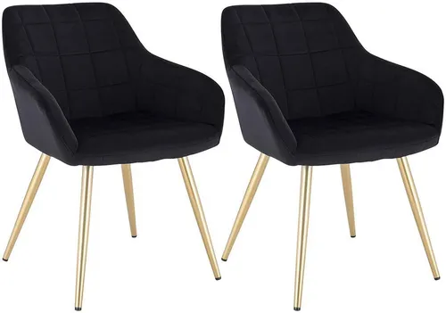 Woltu Esszimmerstuhl Set (2 St) – Ergonomische Polsterstühle mit Metallbeinen - Bequeme Esszimmerstühle mit stilvollem Samtbezug und stabilen Metallbeinen. Ideal für Esszimmer, Wohnzimmer oder Home Office – für langanhaltenden Komfort und elegantes Design.