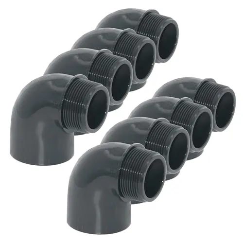 HAF 8x PVC Fittings Winkel 90° 50mm x 1 1/2