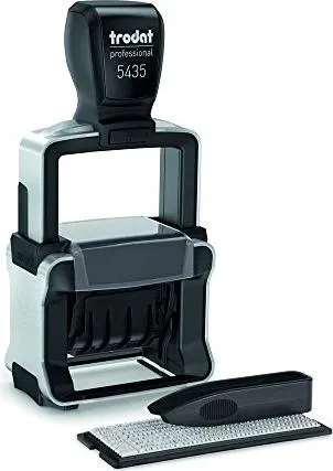 trodat Datumstempel Professional 4.0 - SB Typo+Kis blau-rot 5435 - Präziser Datumstempel für professionelle Anwendungen, mit individuellem Textfeld und langlebiger Qualität für Büro und Home Office.