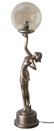 Art Deco Tischlampe Tänzerin – Vintage Design 62 cm in bronze von Palazzo INT