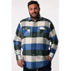 Men Plus Businesshemd Men+ Karo-Flanellhemd Langarm Kentkragen bis 8 XL