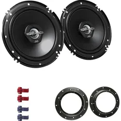 JVC CS-J620X Auto Lautsprecher 16,5 cm mit Einbauset passend für Skoda Yeti ab 2009 Türen vorne 600 W 165mm  2 Wege Koax