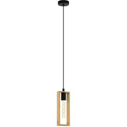 LITTLETON Hängeleuchte, braun - Moderne Pendelleuchte im Loft-Stil - Lampen - Stilvolle Hängeleuchte aus Gummibaumholz und Metall, ideal für Wohnzimmer und Esszimmer. Bietet eine moderne Beleuchtung und freien Blick auf das Leuchtmittel.