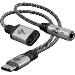 Goobay Adapter USB-CTM auf USB-CTM und Klinke, 3,5 mm AUX