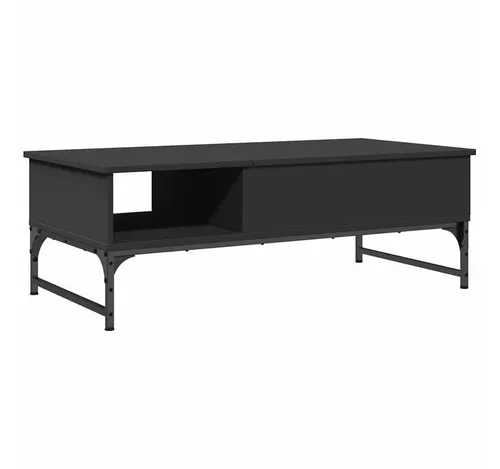 furnicato Couchtisch Schwarz 100 x 50 x 35 cm aus Holzwerkstoff und Metall - Eleganter Couchtisch mit praktischem Stauraum und stabiler Bauweise. Ideal für Ihr Wohnzimmer, bietet er eine glatte Oberfläche und verstellbare Füße für optimale Stabilität.