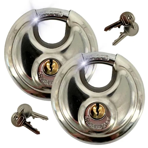 Rundbügelschloss 2x Sicherheits Vorhängeschloss 10mm Bügel Schloss rund Ring