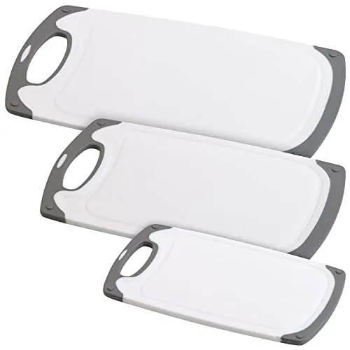 Rosenstein & Söhne 3er-Set Schneidebretter, 25x15 / 31,5x20 / 40x24 cm, antibakteriell (Schneidebrett)