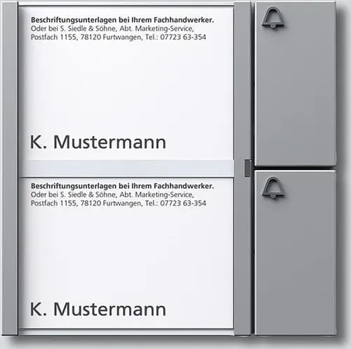 Siedle&Söhne Tasten-Modul TM 612-2 SM Silber - Türklingelanlage mit 2 Ruf-/Klingeltasten, ideal für individuelle Anpassung und einfache Installation im 1+n-System.