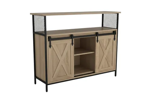 Relaxdays Küchenbuffet Sideboard mit Schiebetüren