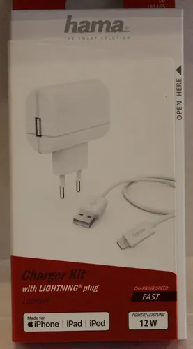Hama Iphone Ladeset, Lightning Ladekabel, für Apple , 2,4 A- Weiß - KG2 602